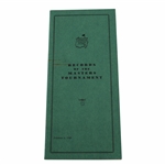 1946 Records Of The Masters Tournament Booklet - Seldom Seen