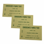 Three (3) 1947 Reno Open at Washoe County GC Contestant Family Passes #121-123