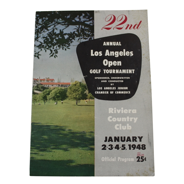 Ed Furgol's 1948 Los Angeles Open Golf Tournament Program - Ben Hogan Winner