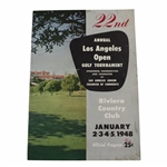 Ed Furgols 1948 Los Angles Open Golf Tournament Program - Ben Hogan Winner