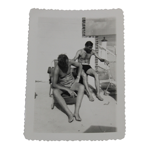 Ed Furgol's 1947 Original Photo of Nick & Himself at Surf & Sand Beach - December