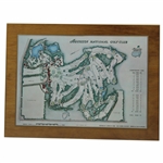 1968 Augusta National Golf Club George Cobb Course Map on Wooden Plaque Contestant Gift