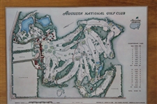 1968 Augusta National Golf Club George Cobb Course Map on Wooden Plaque Contestant Gift