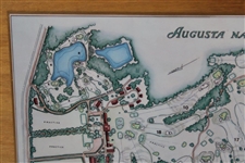 1968 Augusta National Golf Club George Cobb Course Map on Wooden Plaque Contestant Gift