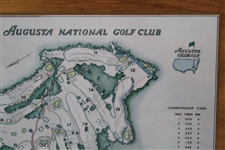 1968 Augusta National Golf Club George Cobb Course Map on Wooden Plaque Contestant Gift