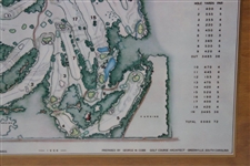 1968 Augusta National Golf Club George Cobb Course Map on Wooden Plaque Contestant Gift