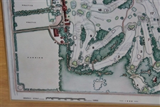 1968 Augusta National Golf Club George Cobb Course Map on Wooden Plaque Contestant Gift