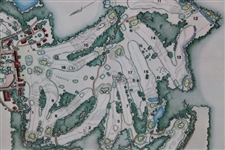1968 Augusta National Golf Club George Cobb Course Map on Wooden Plaque Contestant Gift
