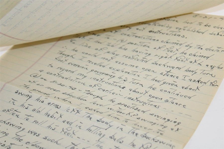 Alex Morrison Hand Written 'Case of Dr. Wayne Dooley' 3-Page Golf Lessons - 1943