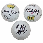 Charles Coody, Tommy Aaron & Craig Stadler Signed Masters Logo Balls JSA ALOA