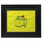 Sergio Garcia Signed 2017 Masters Embroidered Flag - Framed JSA ALOA