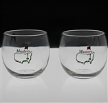 Pair of Masters Tournament Green Logo Whiskey Glasses