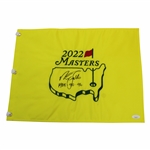 Nick Faldo Signed 2022 Masters Flag With Winning Years Inscription JSA #AH45137