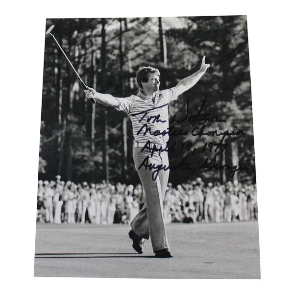 Tom Watson Signed B&W Photo w/'Masters Champion, April 10, 1977, Augusta, Ga.' JSA ALOA