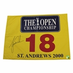 Tiger Woods Signed 2000 OPEN at St. Andrews Flag JSA ALOA