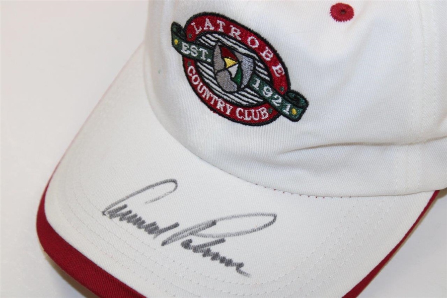 Arnold Palmer Signed Latrobe Country Club White with Red Hat JSA #AG00708