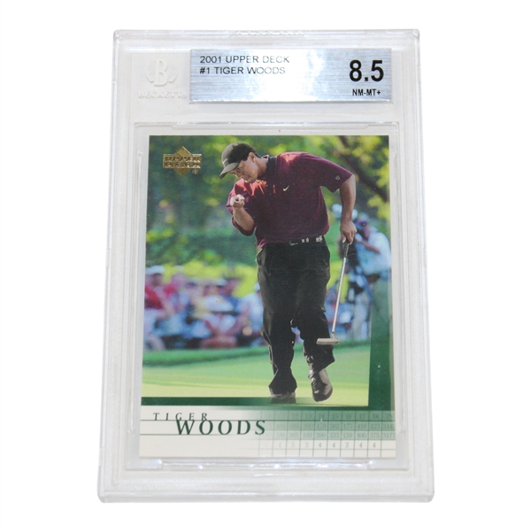 2001 Tiger Woods Upper Deck Rookie Card BGS #0001437257 NM-MT+ 8.5