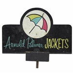 Vintage Arnold Palmer Jackets Double Sided Wood Point of Sale Sign with Umbrella Logo