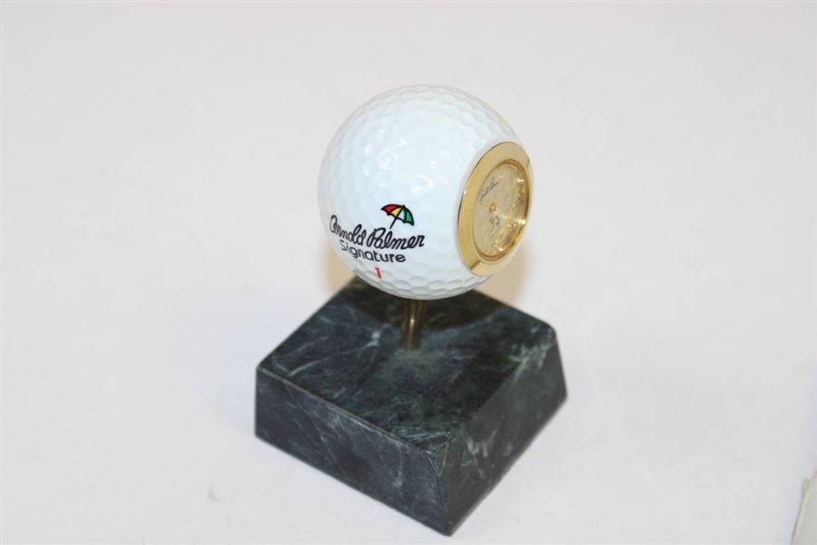 Arnold Palmer Signature APC90 Golf Ball Quartz Desk Clock on Marble