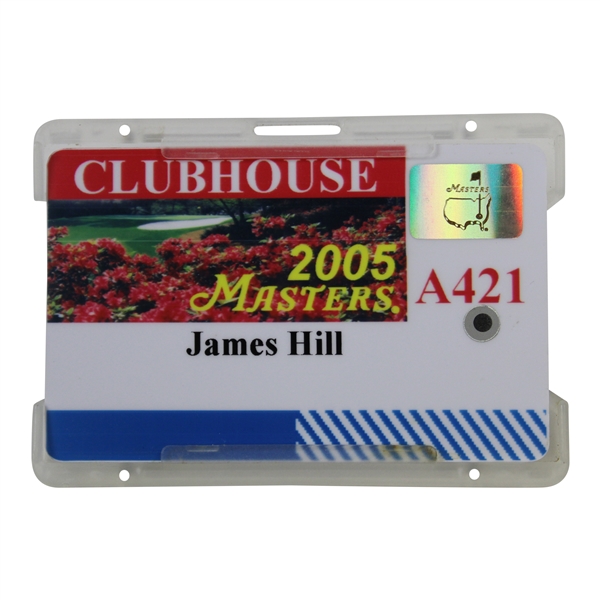 2005 Masters Clubhouse Badge #A421 - James Hill - Tiger Win