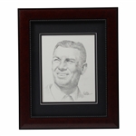 Ben Hogan Original Portrait Pencil Sketch Signed by Artist Robert Fletcher - Framed 