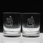 Augusta National Golf Club Members 2000 New Year Rocks Glasses
