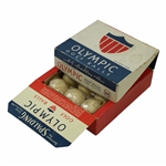 1943 Dozen (12) Wrapped Spalding Olympic Golf Balls in Fold Up/Out Display Box
