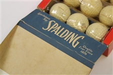 1943 Dozen (12) Wrapped Spalding Olympic Golf Balls in Fold Up/Out Display Box