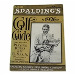 1926 Spalding Golf Guide with Bobby Jones Cover Holding Original Havemeyer Trophy Received in 1925