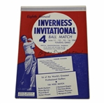 Byron Nelson Signed 1942 Inverness Invitational 4-Ball Match Program JSA ALOA