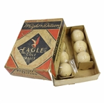 Wright & Ditson Eagle Golf Ball Box with Six (6) Golf Balls