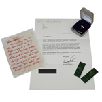 Arnold Palmers Personal Umbrella Lapel Pin with Signed Response Letter JSA ALOA