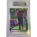 Tiger Woods Signed 2001 Upper Deck Rookie Card - Beckett #00015545792 - Rare