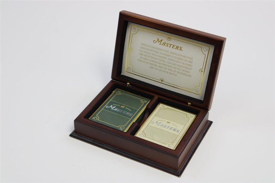 Deluxe Masters Tournament Decorative Playing Cards in Cherry Wood Display Box