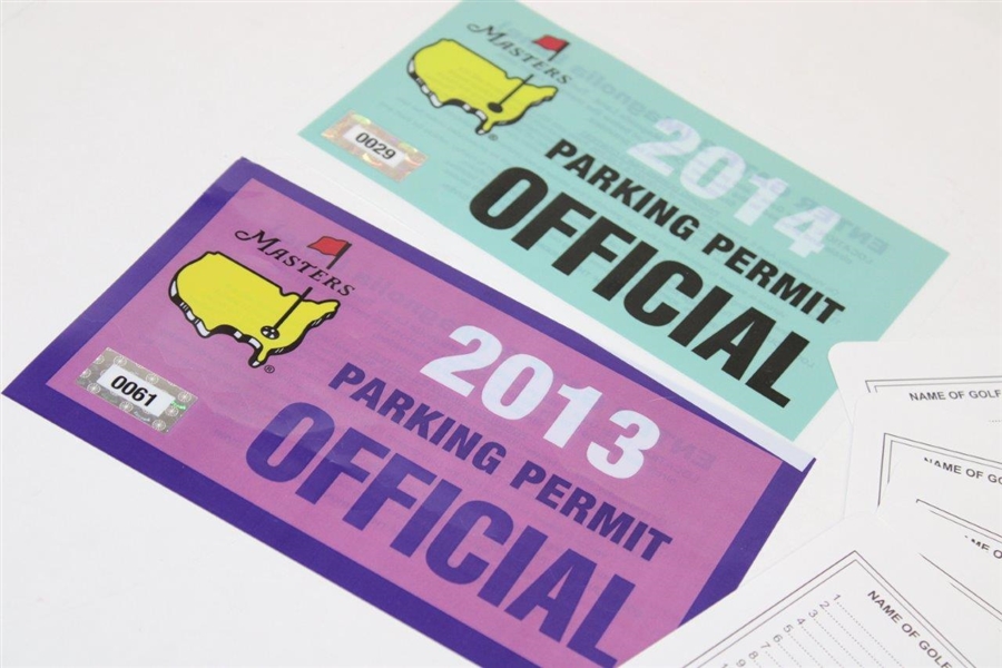 2016 Masters Spec Guide with 2013 & 2014 Parking Passes & 5 Scorecards