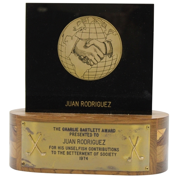 Chi-Chi Rodriguezs 1974 Charlie Bartlett Award for Unselfish Contributions to Society