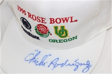 Group of Four (4) Chi-Chi Rodriguez Signed 1995 Rose Bowl Hats with Marshall Pin - Chi-Chi Rodriguez Collection JSA ALOA