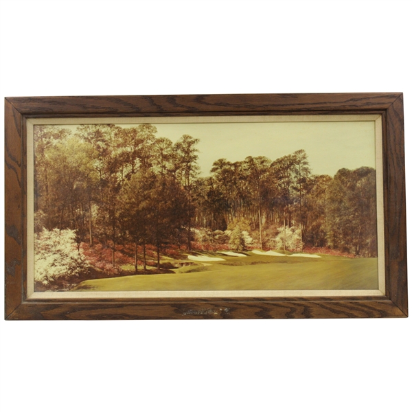 Chi-Chi Rodriguezs Personal Masters Tournament Gift - Hole #13 Reproduction from 1970 Oil Painting - Framed