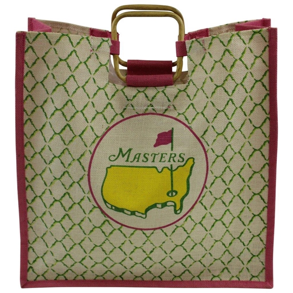 Masters Tournament Logo Pink Jute Tote Bag