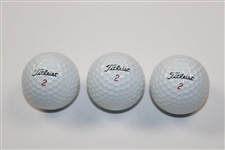 Tiger Woods Sleeve of Three Titleist 2 TIGER Professional 90 Golf Balls