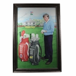 Seve Ballesteros Signed Major Victories Golf Bags Masters Clubhouse Kathy M. Crosse Print - Framed JSA ALOA
