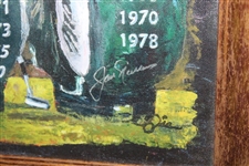 Jack Nicklaus Signed Major Victories Golf Bags Painting Print on Canvas - Framed JSA ALOA