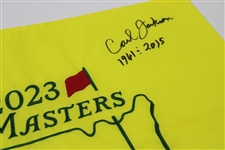 Ben Crenshaw & Carl Jackson Signed 2023 Masters Embroidered Flag JSA ALOA