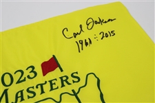 Ben Crenshaw & Carl Jackson Signed 2023 Masters Embroidered Flag JSA ALOA