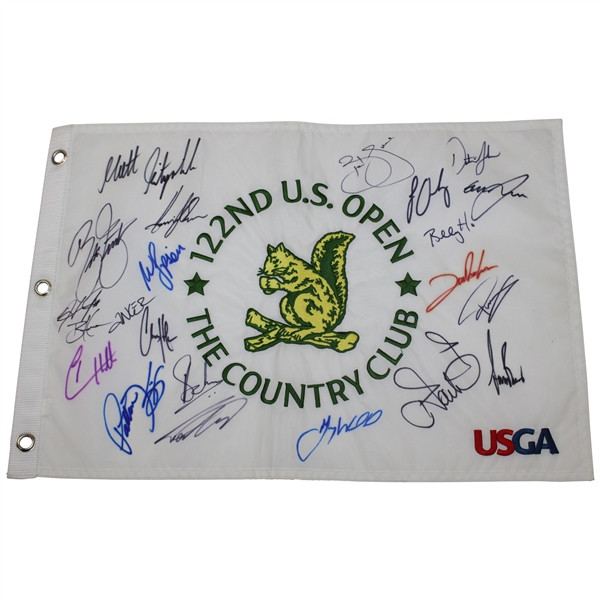 Matthew Fitzpatrick & Field Signed 2022 Us Open Flag W/ 22 Autographs JSA ALOA
