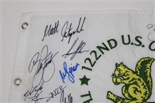 Matthew Fitzpatrick & Field Signed 2022 Us Open Flag W/ 22 Autographs JSA ALOA