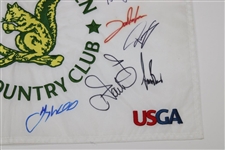 Matthew Fitzpatrick & Field Signed 2022 Us Open Flag W/ 22 Autographs JSA ALOA