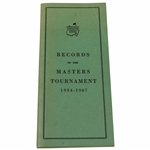 1968 Augusta National GC Records of the Masters Tournament 1934-1967 Booklet