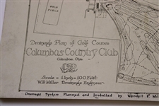 Early 1930's Columbus Country Club New Drainage System Map - Wendell Miller Collection