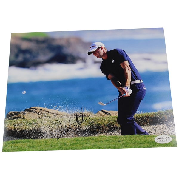 Dustin Johnson Signed Chip Out of Bunker 8x10 Photo JSA